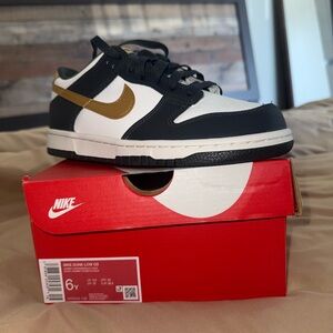 Nike Dunk Low GS Black and Gold Sneakers